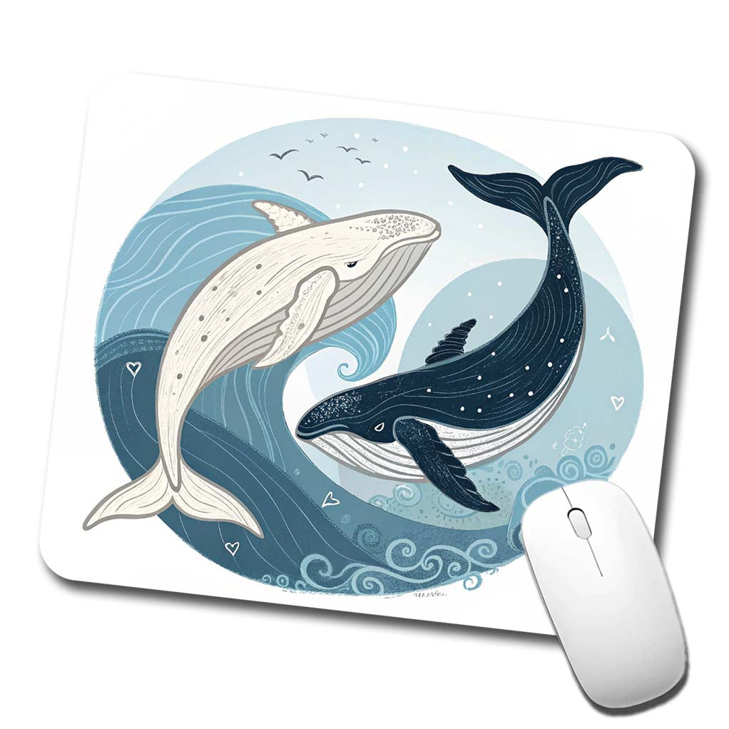 Two Whales Yin Yang Low Profile Mouse Pad Mat