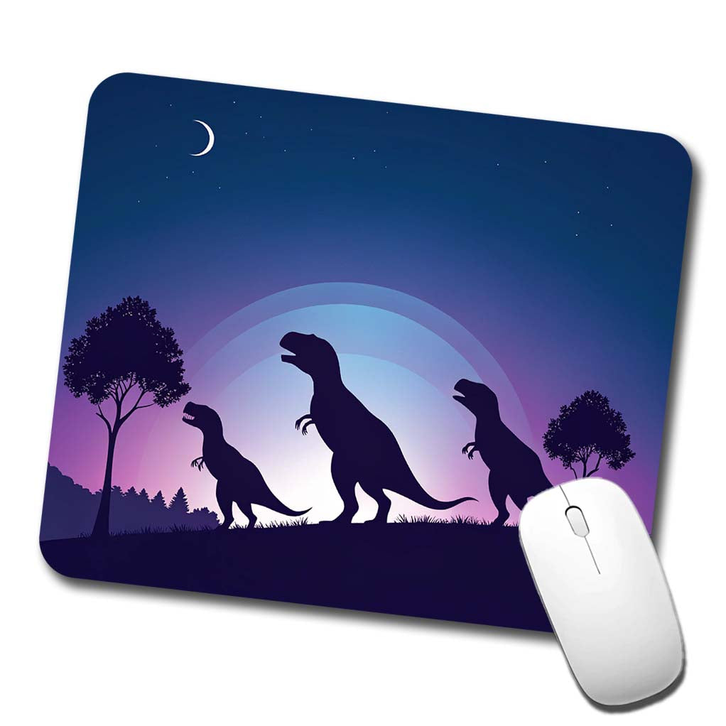 Tyrannosaurus T-Rex Dinosaur Silhouettes Low Profile Mouse Pad Mat