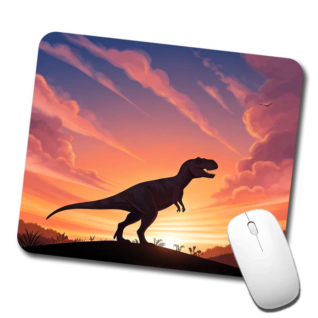 Tyrannosaurus T-Rex Dinosaur Sunset Low Profile Mouse Pad Mat