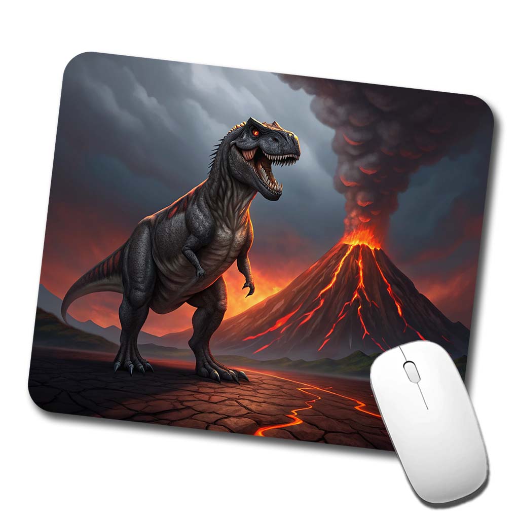 Tyrannosaurus T-Rex Dinosaur Volcano Erupting Low Profile Mouse Pad Mat