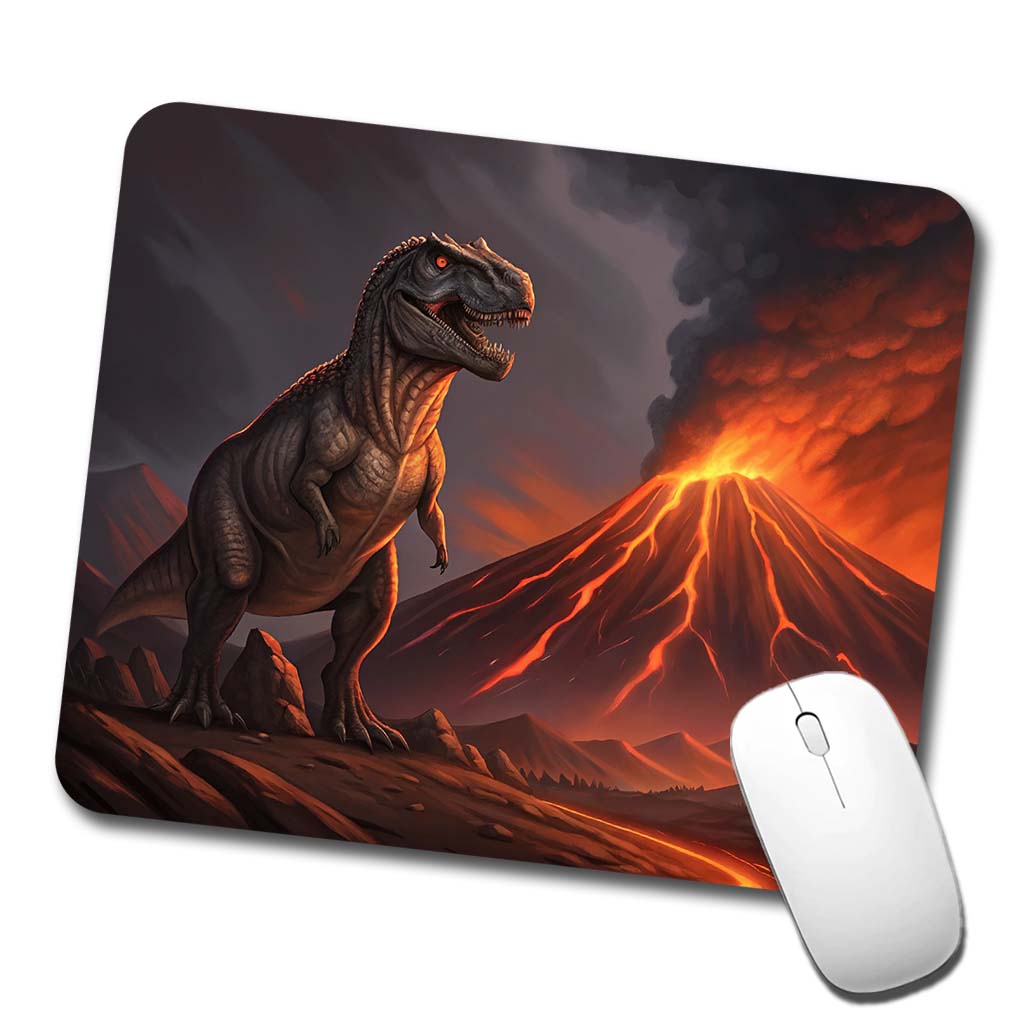 Tyrannosaurus T-Rex Dinosaur Volcano Lava Low Profile Mouse Pad Mat