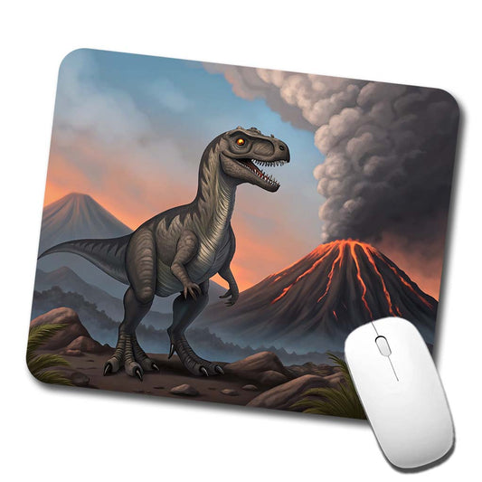Velociraptor Volcano Dinosaur Low Profile Mouse Pad Mat