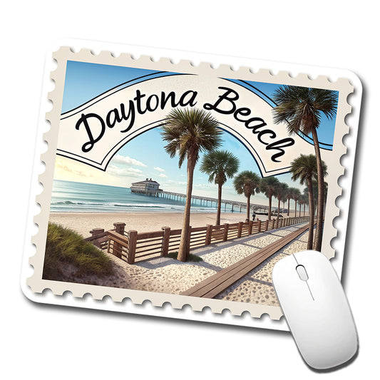 Daytona Beach, Florida FL Travel City State Stamp Low Profile Mouse Pad Mat