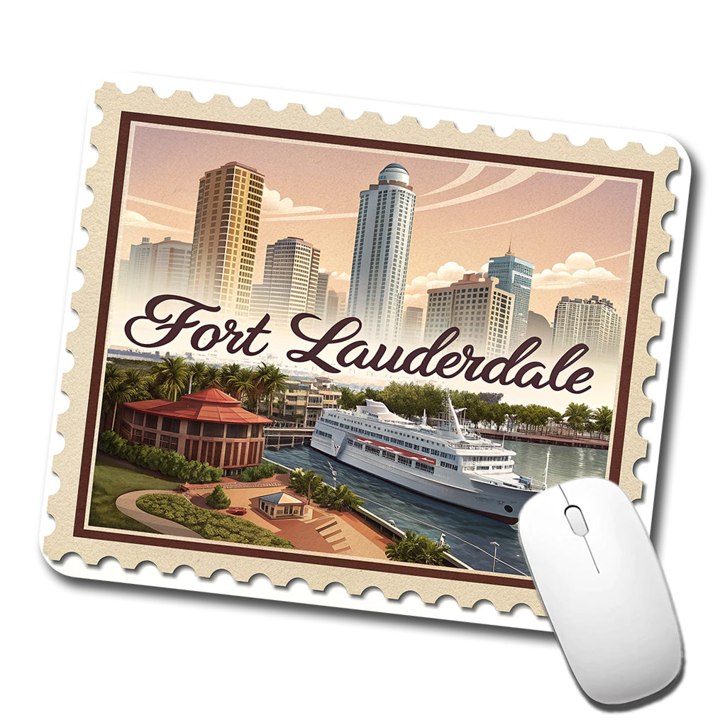 Fort Lauderdale, Florida FL Travel City State Stamp Low Profile Mouse Pad Mat