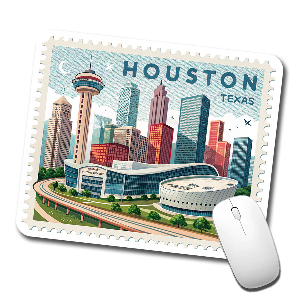 Houston, Texas TX Travel City State Stamp Low Profile Mouse Pad Mat