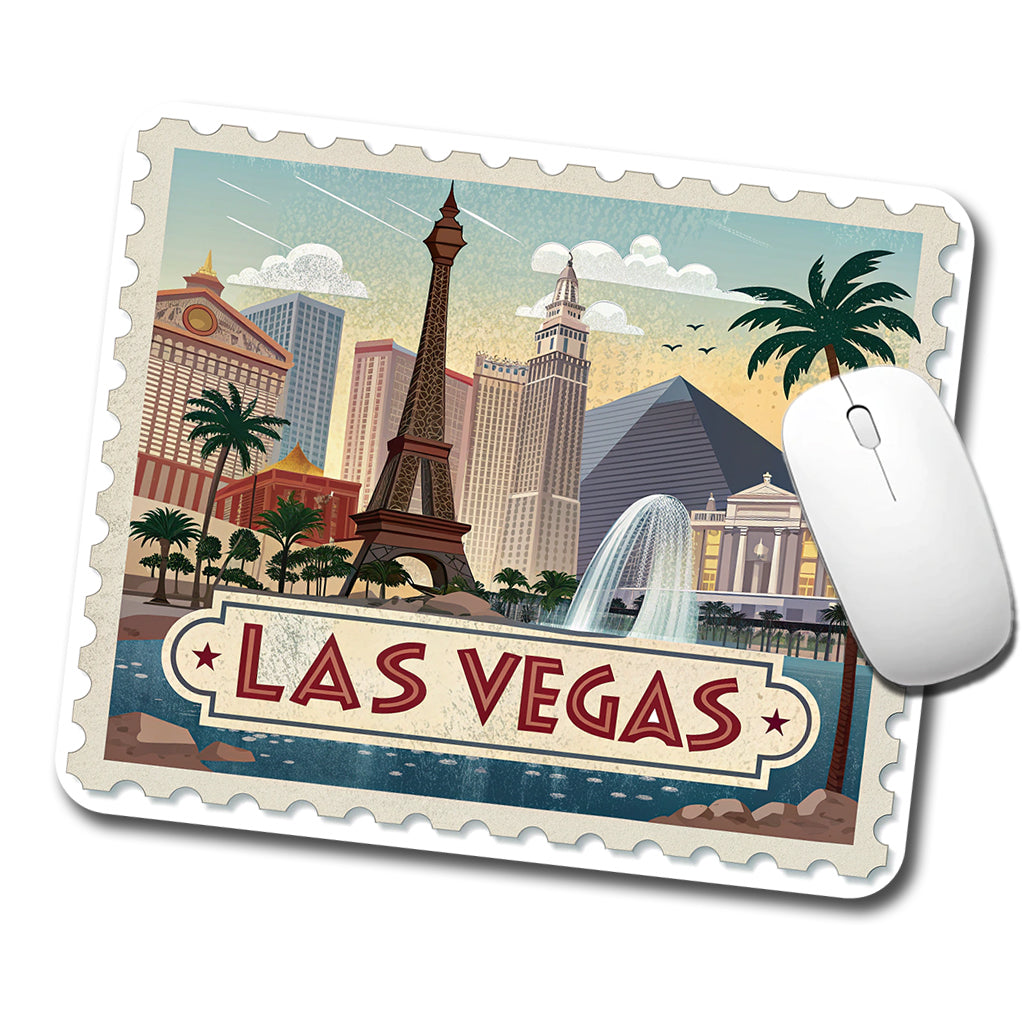 Las Vegas, Nevada NV Travel City State Stamp Low Profile Mouse Pad Mat