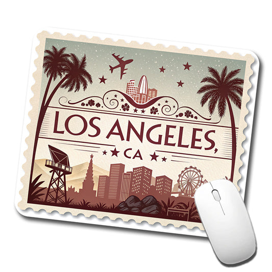 Los Angeles, California CA Travel City State Stamp Low Profile Mouse Pad Mat