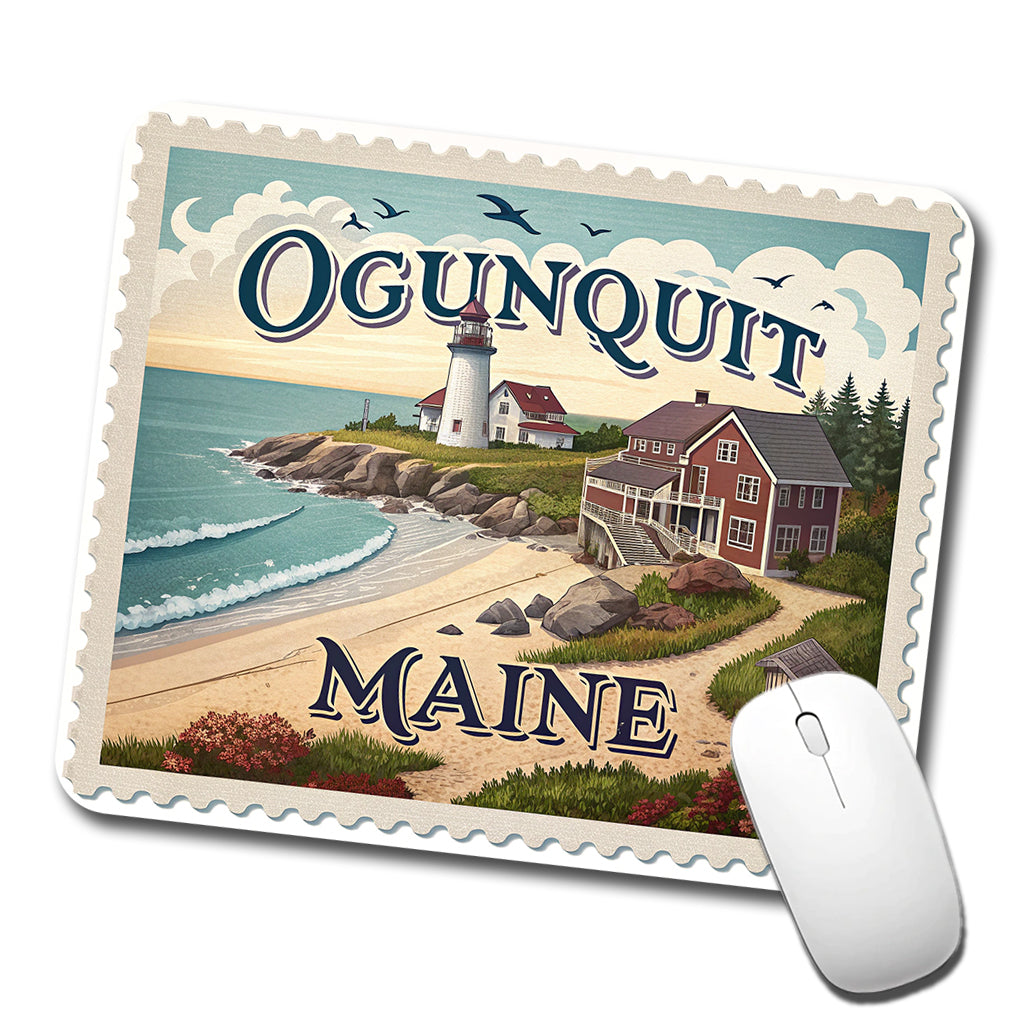Ogunquit, Maine ME Travel City State Stamp Low Profile Mouse Pad Mat