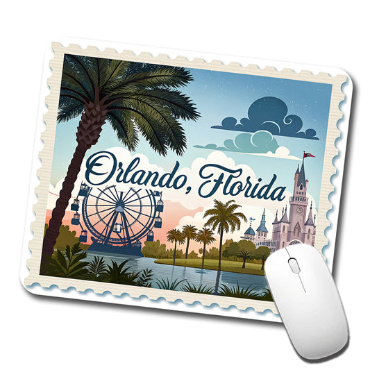 Orlando, Florida FL Travel City State Stamp Low Profile Mouse Pad Mat