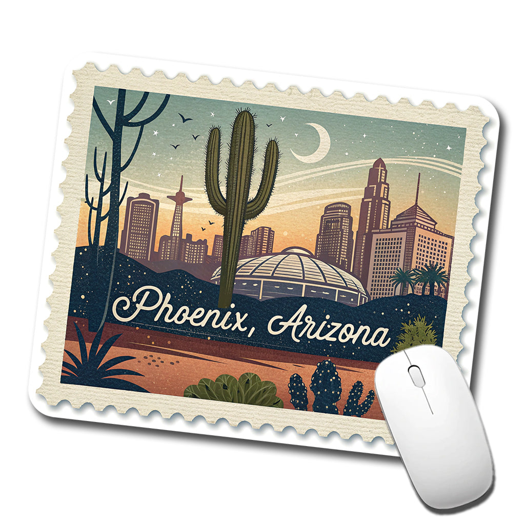 Phoenix, Arizona AZ Travel City State Stamp Low Profile Mouse Pad Mat