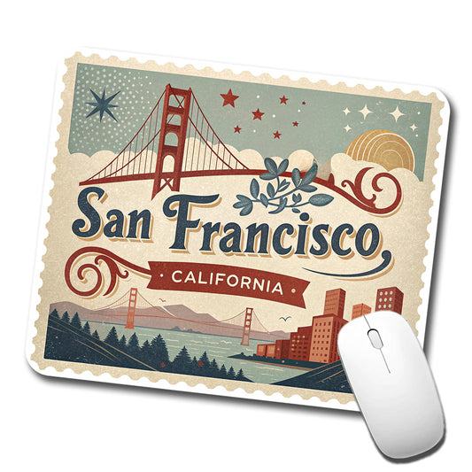 San Francisco, California CA Travel City State Stamp Low Profile Mouse Pad Mat