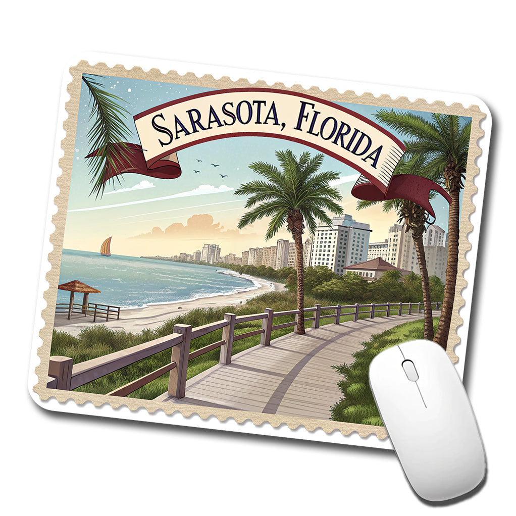 Sarasota, Florida FL Travel City State Stamp Low Profile Mouse Pad Mat