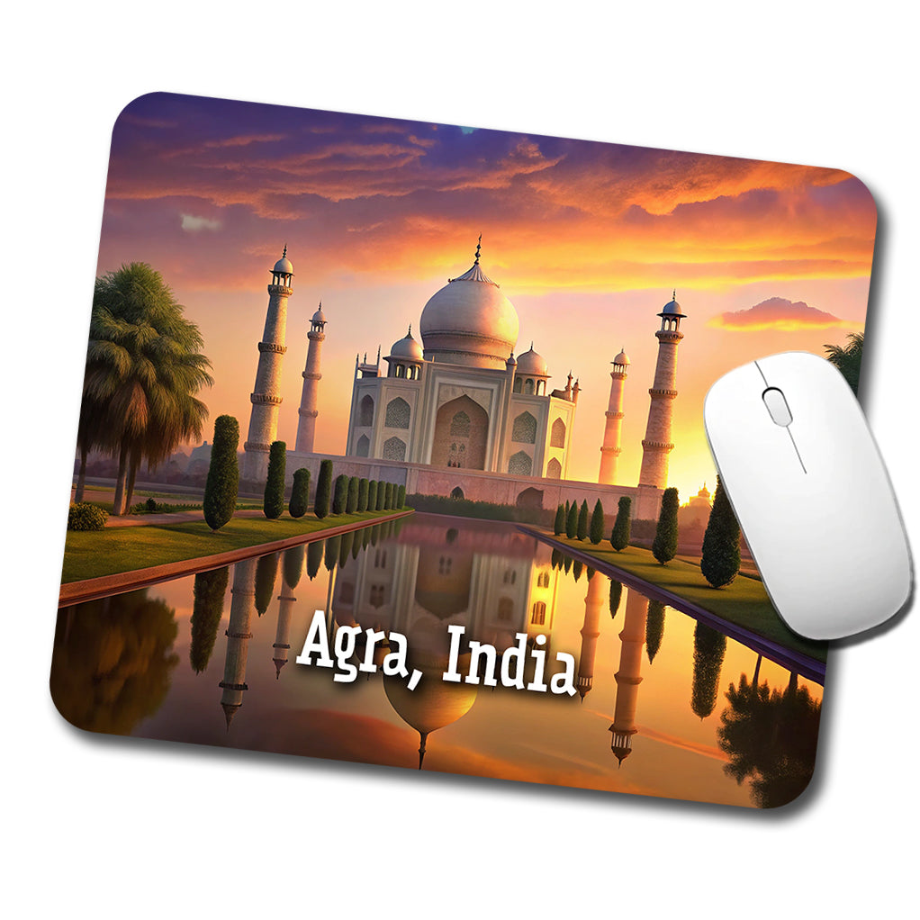 Agra, India Travel City Country Stamp Low Profile Mouse Pad Mat