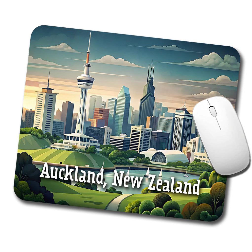 Auckland, New Zealand Travel City Country Stamp Low Profile Mouse Pad Mat