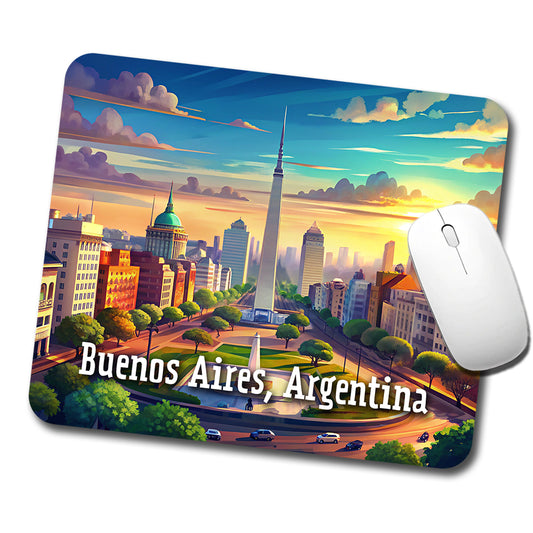 Buenos Aires, Argentina Travel City Country Stamp Low Profile Mouse Pad Mat