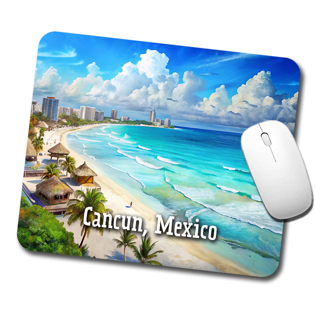 Cancun, Mexico Travel City Country Stamp Low Profile Mouse Pad Mat