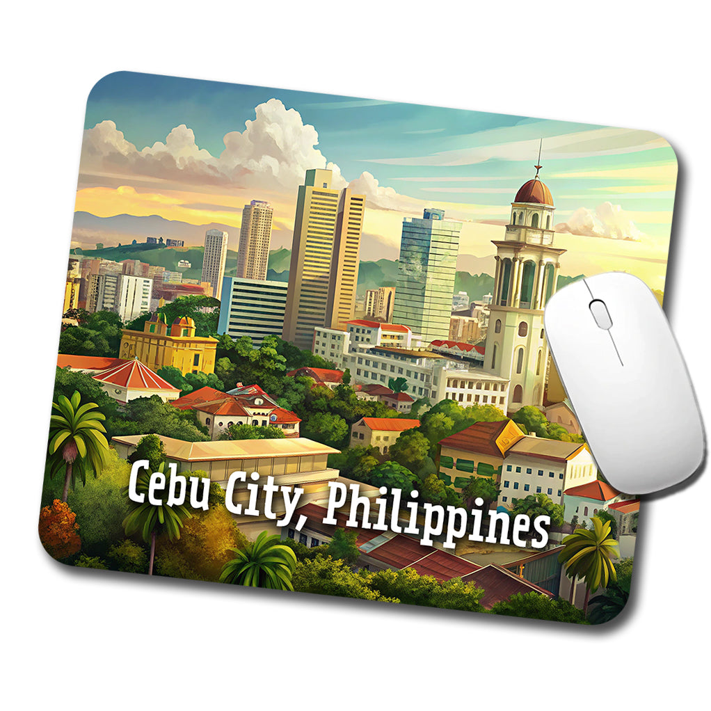 Cebu City, Philippines Travel City Country Stamp Low Profile Mouse Pad Mat