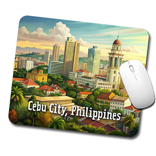 Cebu City, Philippines Travel City Country Stamp Low Profile Mouse Pad Mat