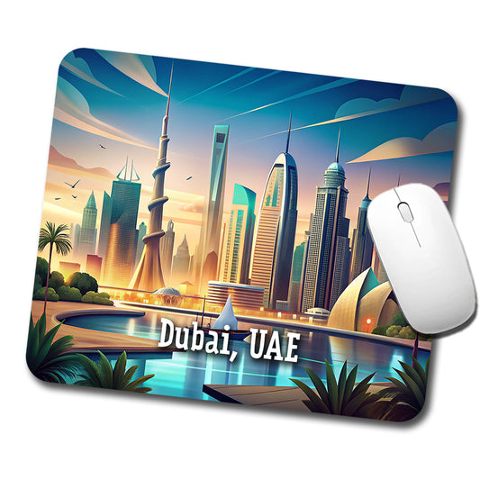 Dubai, UAE Travel City Country Stamp Low Profile Mouse Pad Mat