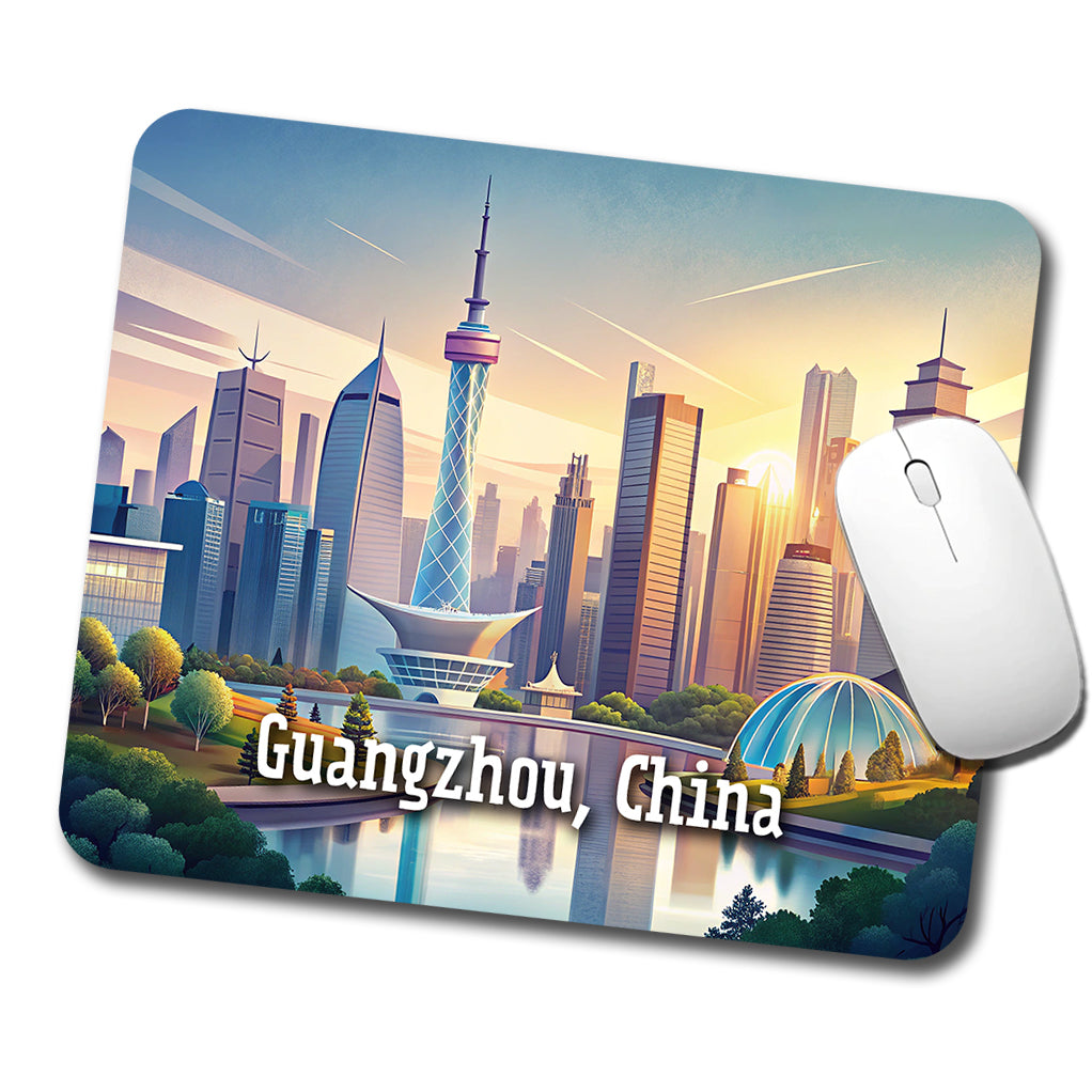 Guangzhou, China Travel City Country Stamp Low Profile Mouse Pad Mat