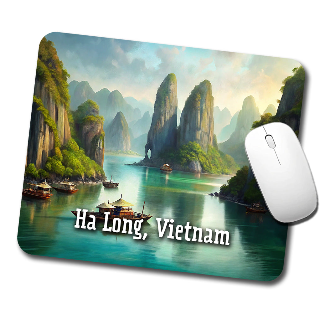 Ha Long, Vietnam Travel City Country Stamp Low Profile Mouse Pad Mat