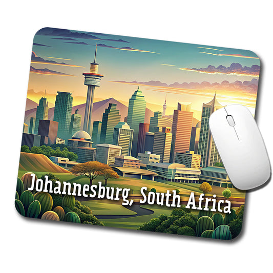 Johannesburg, South Africa Travel City Country Stamp Low Profile Mouse Pad Mat
