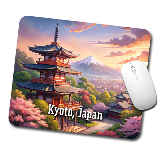 Kyoto, Japan Travel City Country Stamp Low Profile Mouse Pad Mat