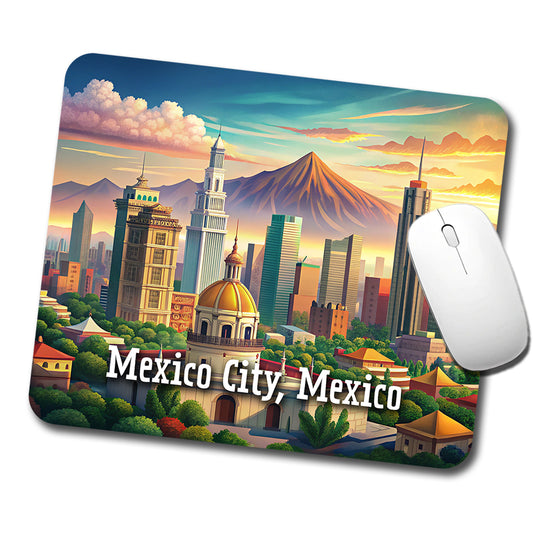 Mexico City, Mexico Travel City Country Stamp Low Profile Mouse Pad Mat