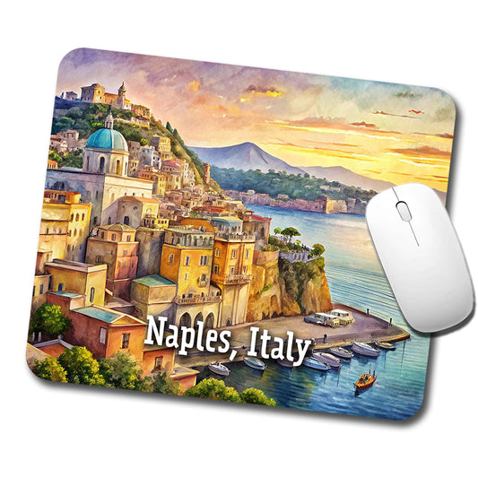 Naples, Italy Travel City Country Stamp Low Profile Mouse Pad Mat
