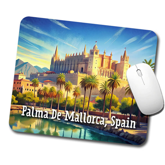 Palma De Mallorca, Spain Travel City Country Stamp Low Profile Mouse Pad Mat