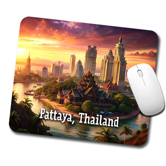 Pattaya, Thailand Travel City Country Stamp Low Profile Mouse Pad Mat