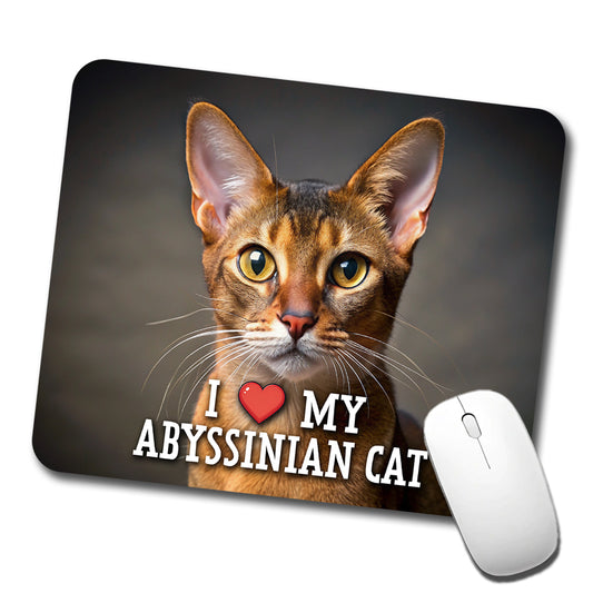 I Love My Abyssinian Cat Heart Low Profile Mouse Pad Mat
