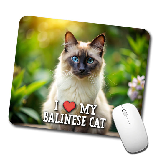 I Love My Balinese Cat Heart Low Profile Mouse Pad Mat