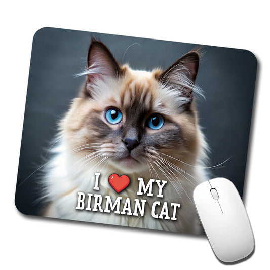 I Love My Birman Cat Heart Low Profile Mouse Pad Mat