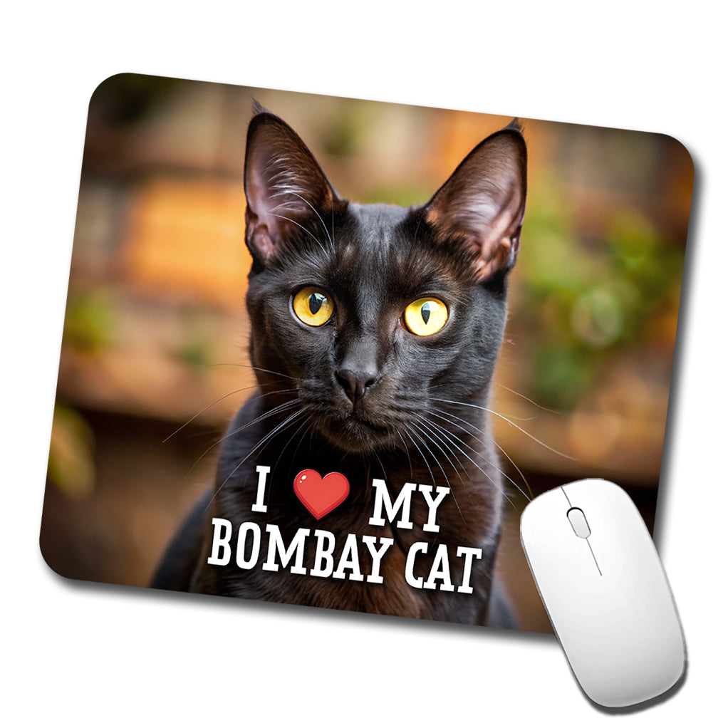 I Love My Bombay Cat Heart Low Profile Mouse Pad Mat