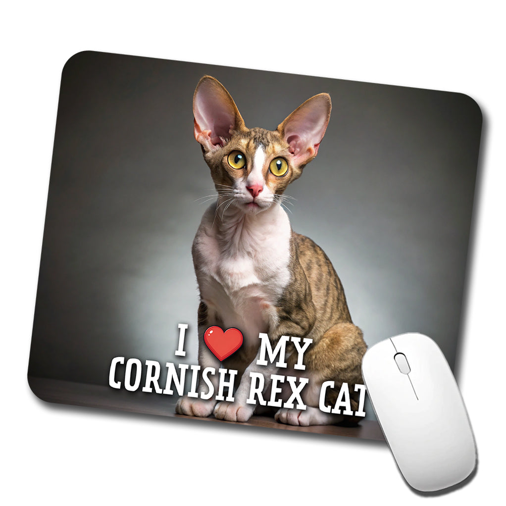 I Love My Cornish Rex Cat Heart Low Profile Mouse Pad Mat