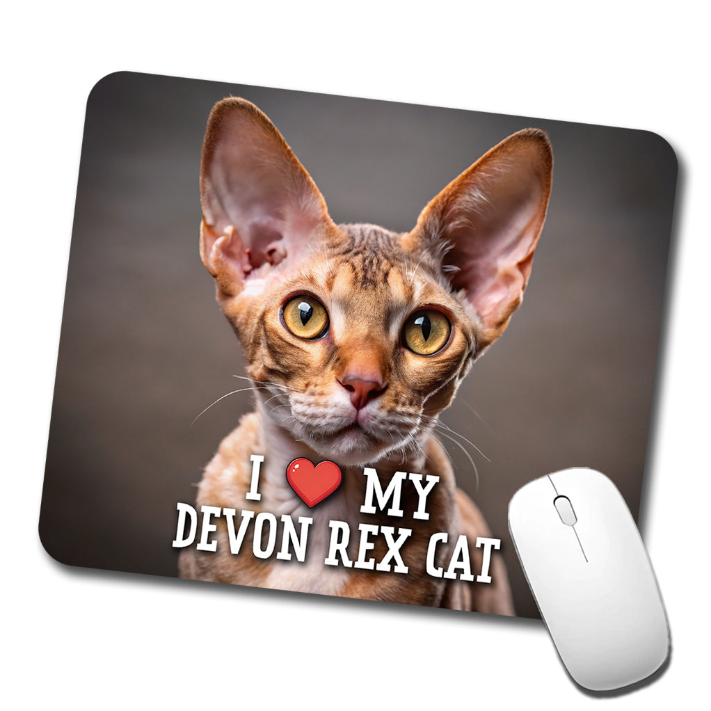 I Love My Devon Rex Cat Heart Low Profile Mouse Pad Mat