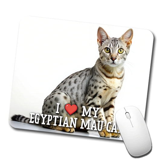 I Love My Egyptian Mau Cat Heart Low Profile Mouse Pad Mat