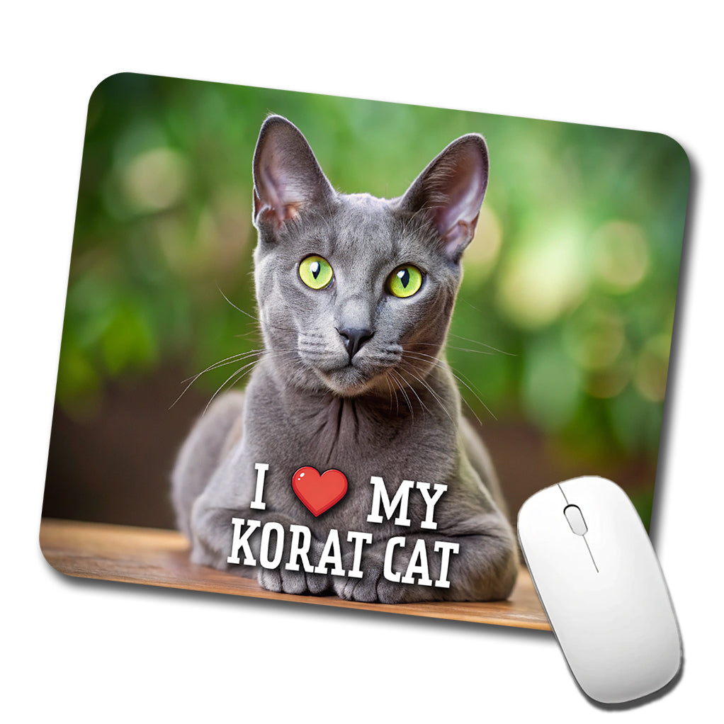 I Love My Korat Cat Heart Low Profile Mouse Pad Mat