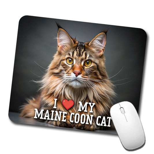 I Love My Maine Coon Cat Heart Low Profile Mouse Pad Mat