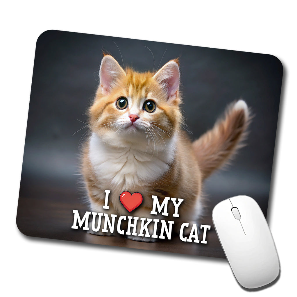 I Love My Munchkin Cat Heart Low Profile Mouse Pad Mat
