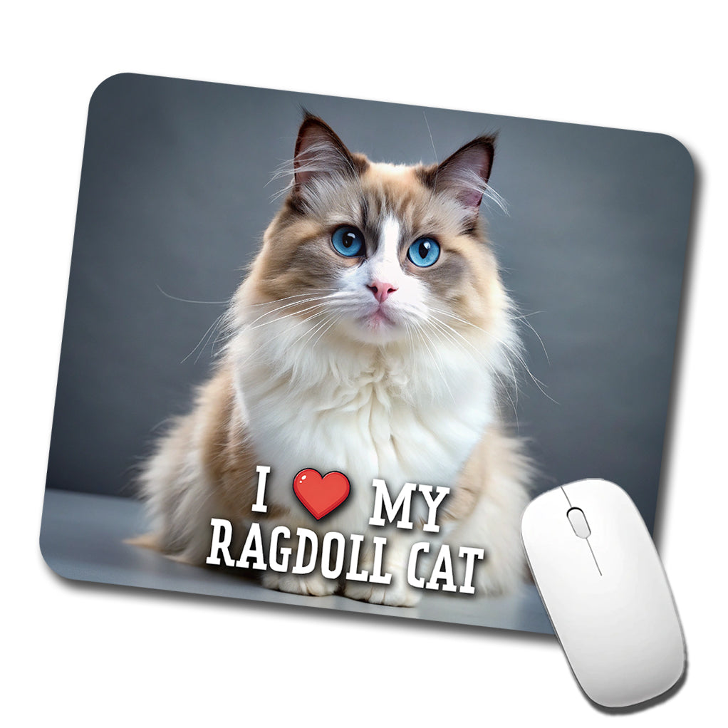 I Love My Ragdoll Cat Heart Low Profile Mouse Pad Mat
