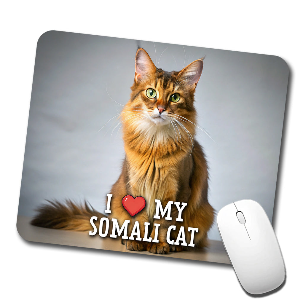I Love My Somali Cat Heart Low Profile Mouse Pad Mat