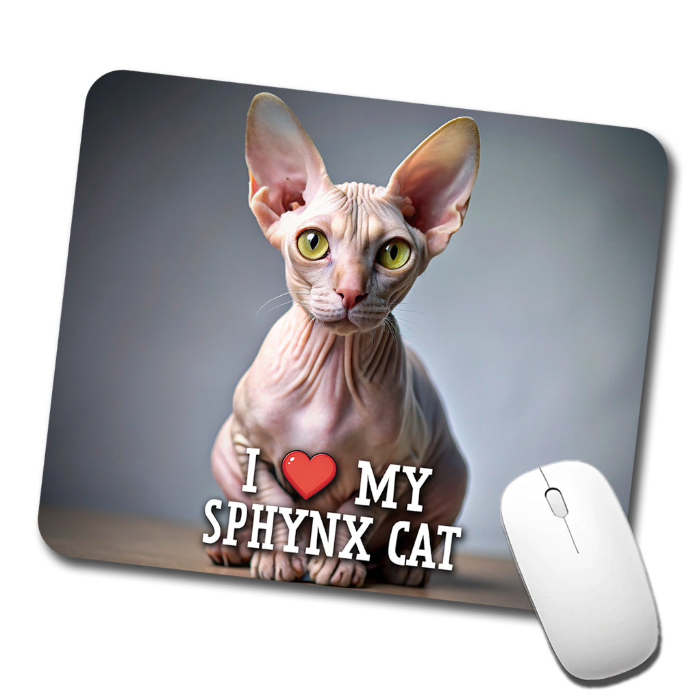 I Love My Sphynx Cat Heart Low Profile Mouse Pad Mat