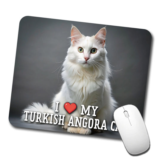 I Love My Turkish Angora Cat Heart Low Profile Mouse Pad Mat