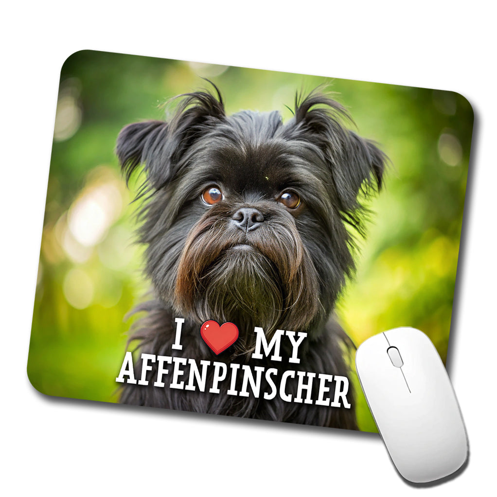 I Love My Affenpinscher Dog Heart Low Profile Mouse Pad Mat