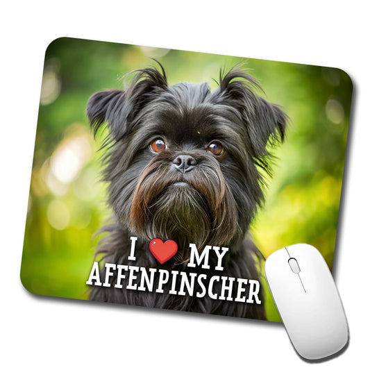 I Love My Affenpinscher Dog Heart Low Profile Mouse Pad Mat