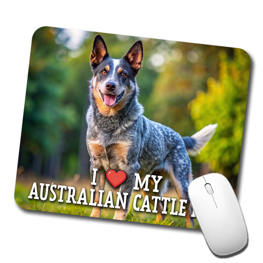 I Love My Australian Cattle Dog Heart Low Profile Mouse Pad Mat