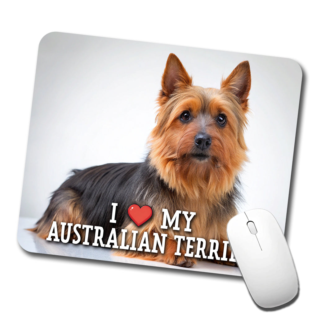 I Love My Australian Terrier Dog Heart Low Profile Mouse Pad Mat