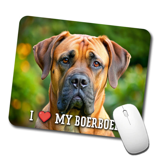 I Love My Boerboel Dog Heart Low Profile Mouse Pad Mat